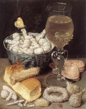 Still-Life with Bread and Confectionary by Georg Flegel - Oil Painting Reproduction