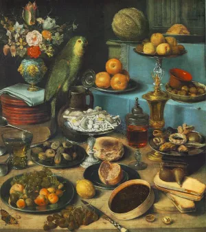 Still-Life with Parrot by Georg Flegel Oil Painting