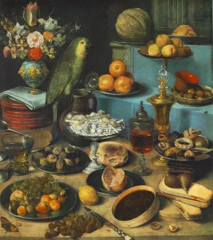Still-Life with Parrot Oil painting by Georg Flegel