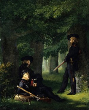 At the Outpost by Georg Friedrich Kersting Oil Painting