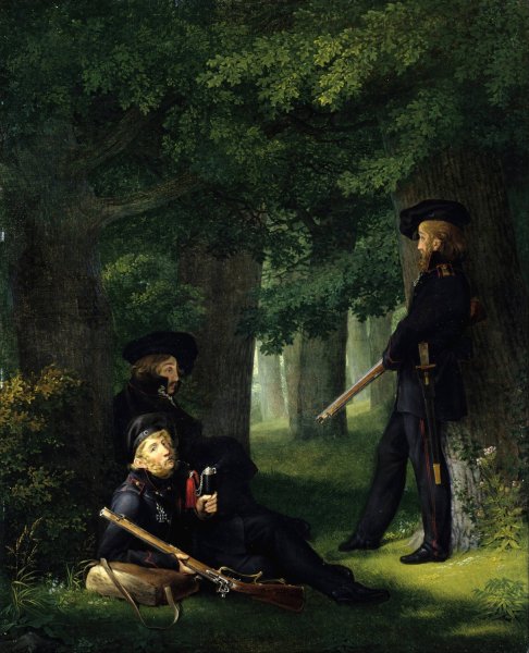 Main Product Photo of At the Outpost  Painting by Georg Friedrich Kersting