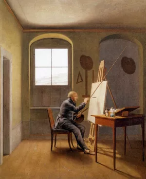 Caspar David Friedrich in His Studio by Georg Friedrich Kersting - Oil Painting Reproduction