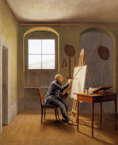 Main Product Photo of Caspar David Friedrich in His Studio Painting by Georg Friedrich Kersting