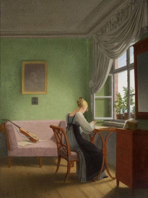 Embroiderer by Georg Friedrich Kersting Oil Painting