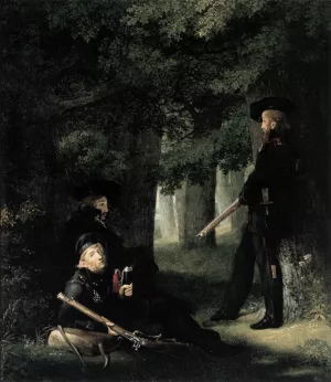 On Outpost Duty by Georg Friedrich Kersting - Oil Painting Reproduction