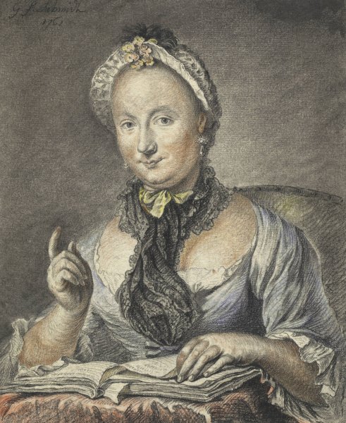The Artist's Wife With A Book  by Georg Friedrich Schmidt - Hand-Painted Oil Painting Reproduction