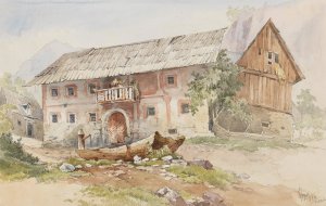 A motif from the region of Veldes by Georg Geyer Oil Painting