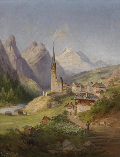 Main Product Photo of Blick auf Heiligenblut  Painting by Georg Geyer
