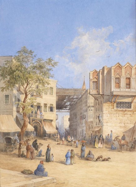 Nordafrikanische Stadt  by Georg Geyer - Hand-Painted Oil Painting Reproduction