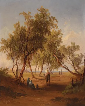 Orientalischer Reiter vor einer Stadt by Georg Geyer Oil Painting