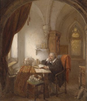 Der Gelehrte by Georg Gillis Van Haanen Oil Painting