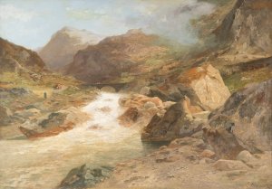 Gotthard street by Georg Hesse Oil Painting