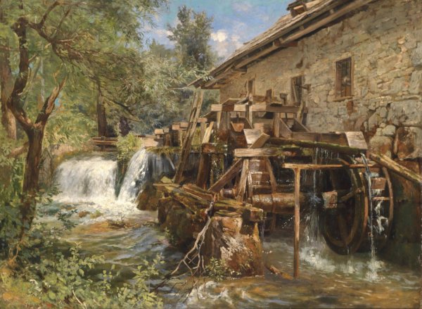 Main Product Photo of Muhle am Bachufer Painting by Georg Holub