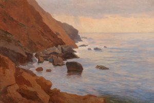 Shore at Ragusa by Georg Holub Oil Painting