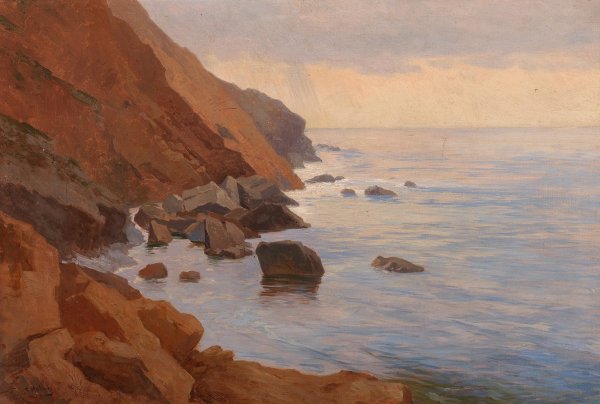 Main Product Photo of Shore at Ragusa Painting by Georg Holub