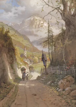 Blick auf Ramsau bei Berchtesgaden by Georg Janny Oil Painting