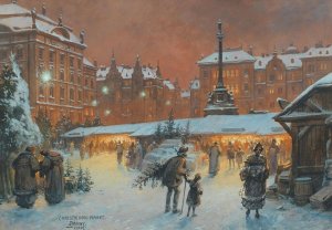 Christkindlmarkt by Georg Janny Oil Painting