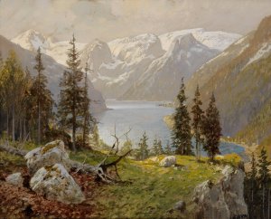 Hallstadter See by Georg Janny Oil Painting