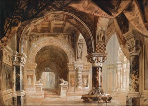 Inneres aus dem Dogenpalast by Georg Janny Oil Painting