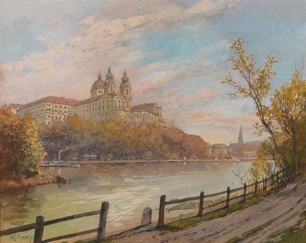 Stift Melk by Georg Janny - Hand-Painted Oil Painting Reproduction