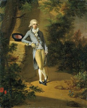 Portrait of Johann Georg von Holzhausen by Georg Karl Urlaub Oil Painting