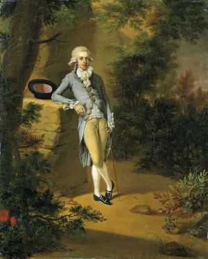 Portrait of Johann Georg von Holzhausen by Georg Karl Urlaub Oil Painting