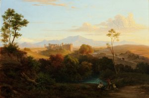 Italian Landscape by Georg Kobel Oil Painting