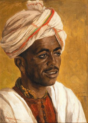 Aegypter, gemalt in Assuan, Oberagypten by Georg Macco Oil Painting