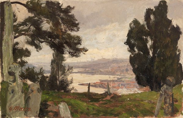Main Product Photo of Blick auf den Bosporus bei Konstantinopel  Painting by Georg Macco