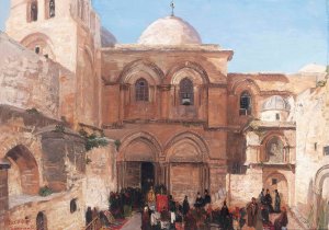 The Holy Sepulchre, Jerusalem by Georg Macco Oil Painting