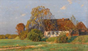 Friesisches Gehoft 'Herbstabend' by Georg Meinzolt Oil Painting