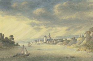 Ansicht von Eltville am Rhein by Georg Melchior Kraus Oil Painting