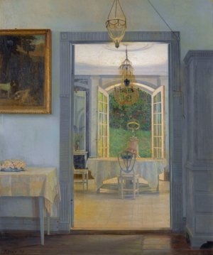 Interior With Afternoon Sun by Georg Nicolai Achen Oil Painting