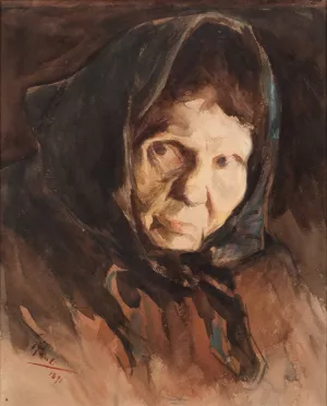 Head of a Woman Oil painting by Georg Pauli