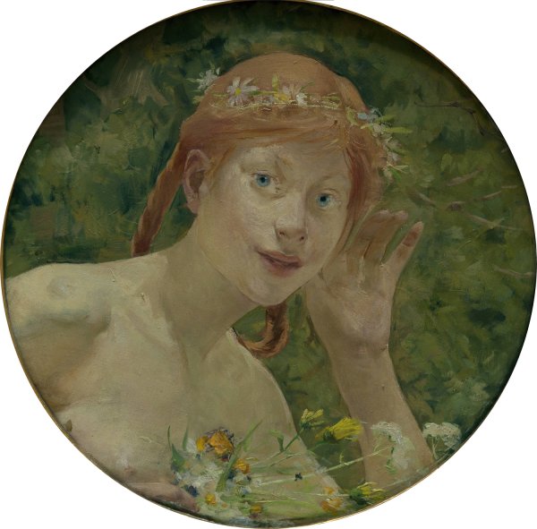 The Telephone  by Georg Pauli - Hand-Painted Oil Painting Reproduction