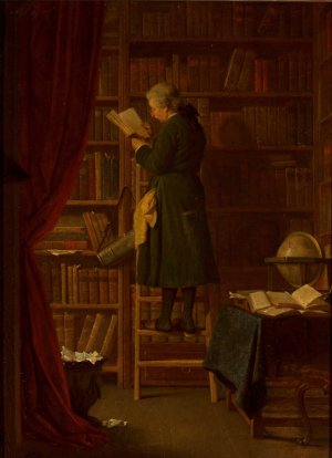 In the library by Georg Reimer Oil Painting