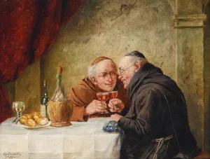 Ein guter Schluck by Georg Rossler Oil Painting
