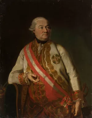 Portrait of count Andreas Hadik von Futak by Georg Weikert Oil Painting