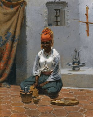 Making Tea In Algiers by Georg Wilhelm Timm Oil Painting