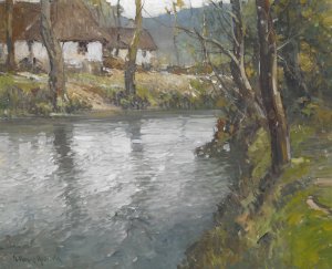 Gray Day in Normandy by George Ames Aldrich Oil Painting