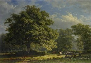 View in the Bentheim Forest by George Andries Roth Oil Painting