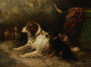 Attentive Friends by George Armfield Oil Painting
