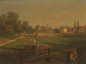 A Western View of part of Westminster and Bird Cage Walk taken from the Mill House by George Arnald Oil Painting