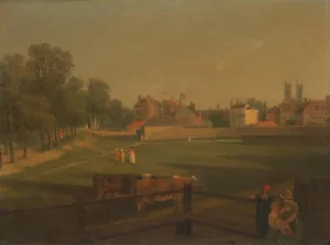 A Western View of part of Westminster and Bird Cage Walk taken from the Mill House Oil painting by George Arnald