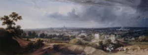 Paris, vu des hauteurs de Montmartre by George Arnald Paris, vu des hauteurs de Montmartre Oil painting by George Arnald