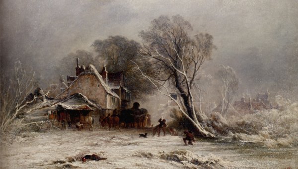 Main Product Photo of The Snowball Fight Painting by George Augustsus Williams