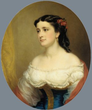 Mrs. William Loring Andrews by George Augustus Baker Jr. Oil Painting