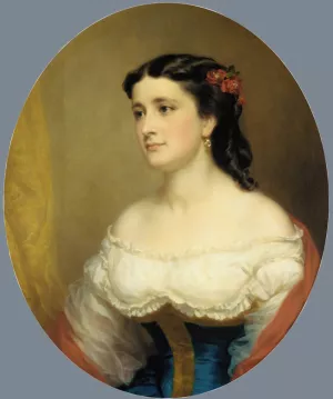 Mrs. William Loring Andrews by George Augustus Baker Jr. Oil Painting