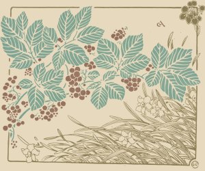 Abstract design based on leaves, grass, and flowers by George Auriol Oil Painting