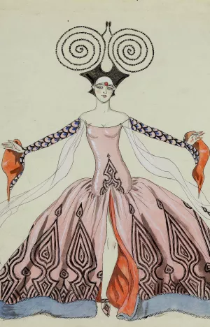 Costume Drawing by George Barbier Oil Painting